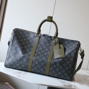 Louis Vuitton Keepall Bandoulière 45 Travel Bag in Monogram Eclipse Canvas