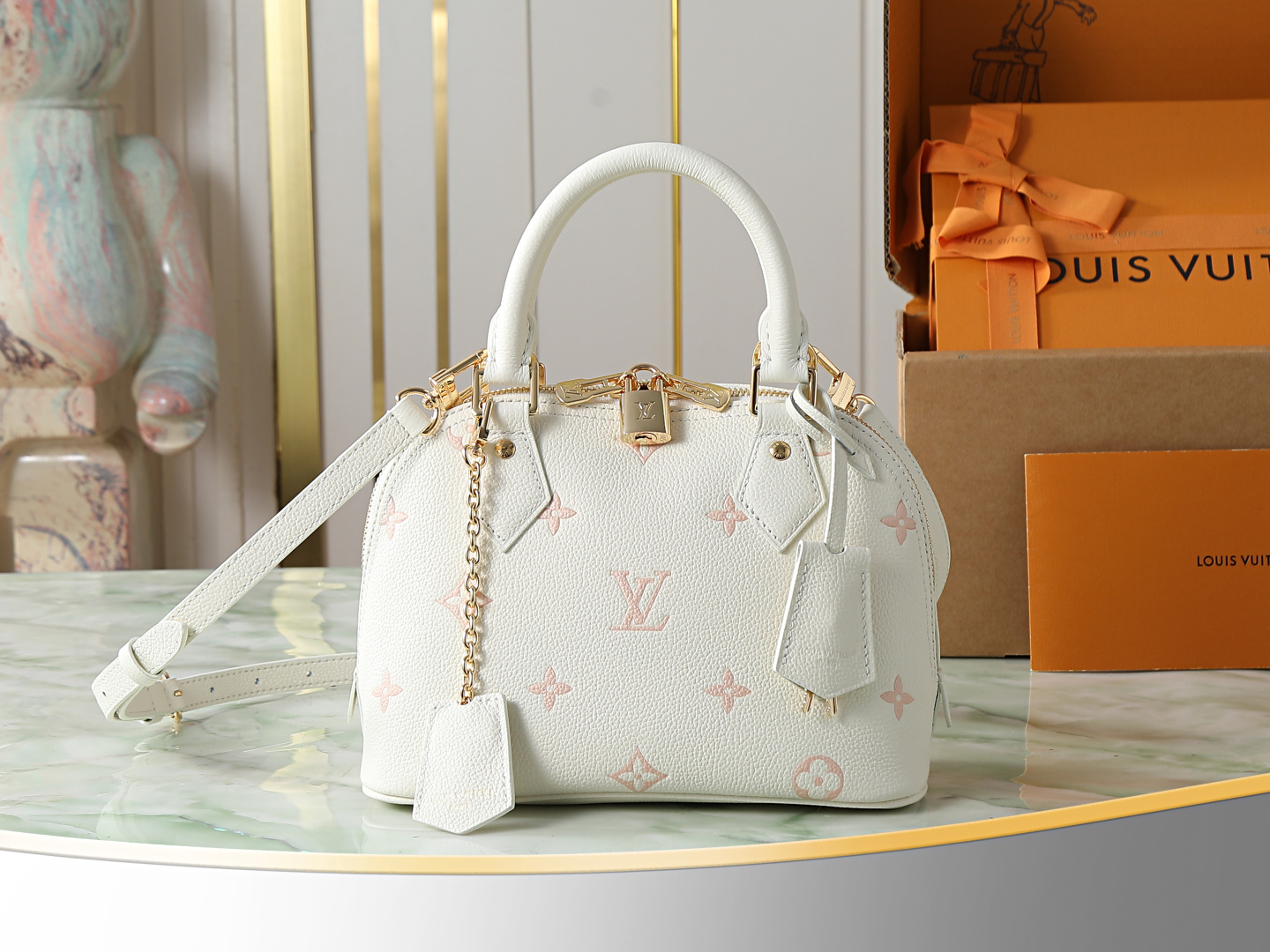Louis Vuitton Alma BB Handbag M27574 in Pink Monogram Leather