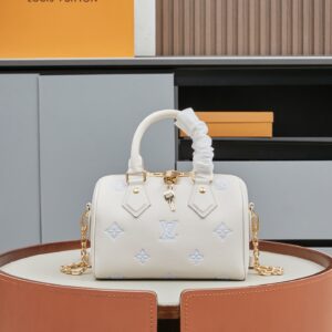 Louis Vuitton Speedy Bandouliere 20 Crossbody Bag in Blue Monogram Empreinte Leather