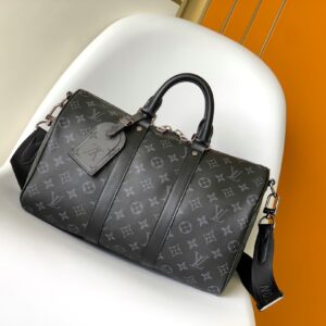 Louis Vuitton Keepall Bandoulière 35 Travel Bag in Monogram Eclipse Canvas
