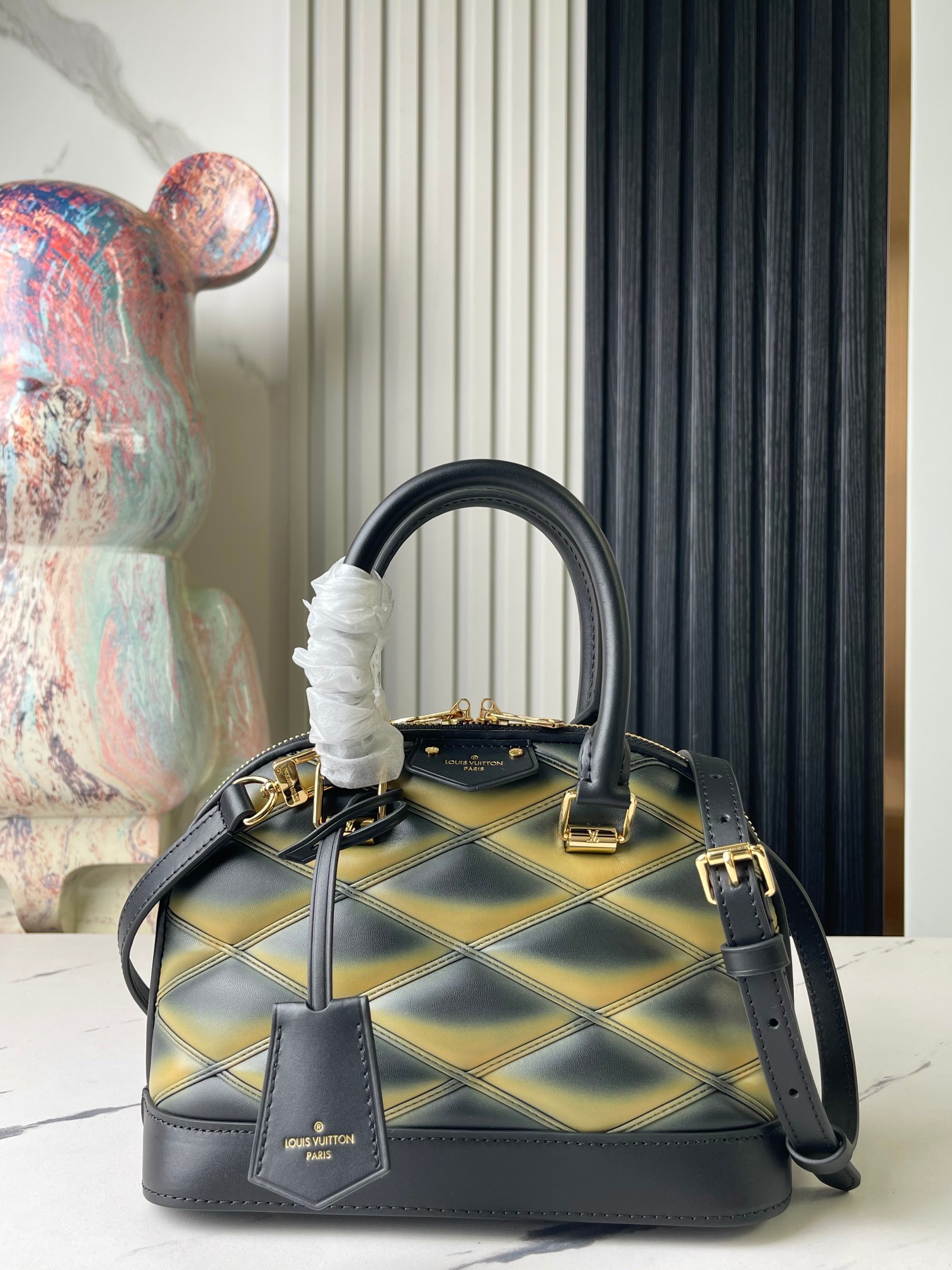 Louis Vuitton Alma BB Gradient Diamond-Quilted Leather Handbag