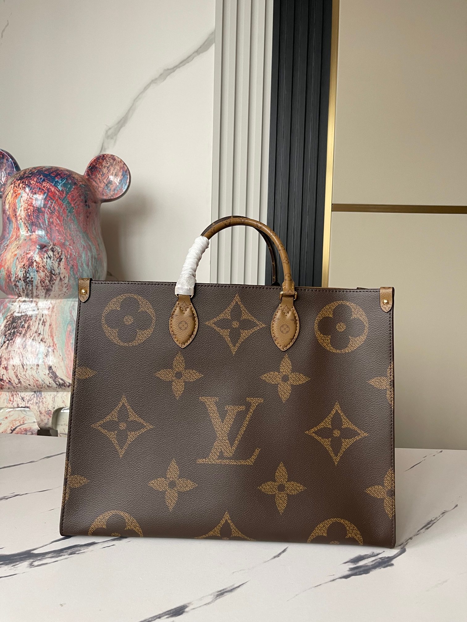 Onthego Monogram Giant Canvas Tote Bag