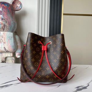 Louis Vuitton Neonoe M44021 Red Monogram Bucket Bag