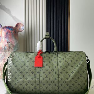 Louis Vuitton Keepall Bandoulière 55 Travel Bag in Monogram Tones