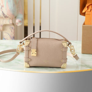 Louis Vuitton Side Trunk PM Small Crossbody Bag in Beige Leather