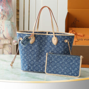 Louis Vuitton Neverfull MM Denim Monogram Tote Bag