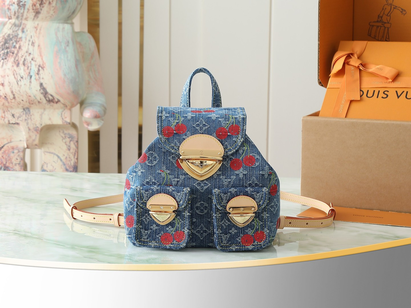 Louis Vuitton Venice NM Monogram Cherry Denim Shoulder Bag