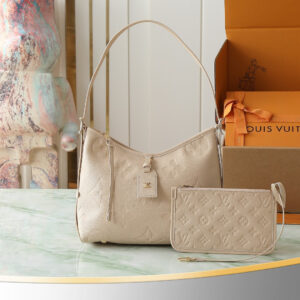 Louis Vuitton CarryAll Beige Leather Tote Bag