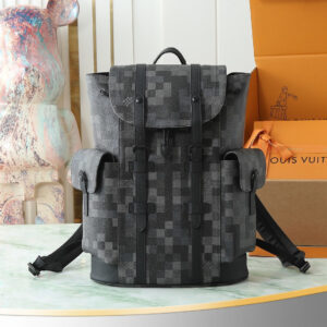 Louis Vuitton Christopher MM Backpack in Damoflage Black Canvas