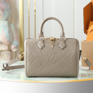 Louis Vuitton Speedy Bandoulière 25 Monogram Empreinte Leather Crossbody Bag – Gray
