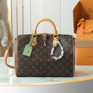 Louis Vuitton Speedy Soft 30 Lucky Handbag in Green Monogram Canvas