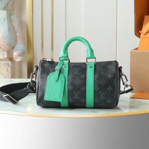 Louis Vuitton Keepall Bandoulière 25 Travel Bag in Monogram Eclipse Canvas