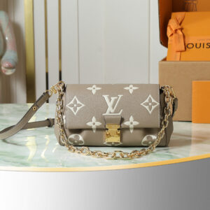 Louis Vuitton Favorite Crossbody Bag in Gray Embossed Leather