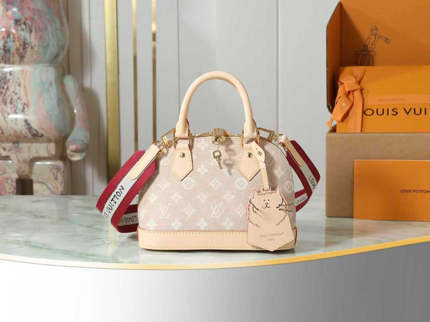 Louis Vuitton Alma BB Meowgram Canvas Crossbody Bag