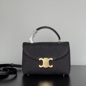 Celine Kelly Handbag in Black Denim