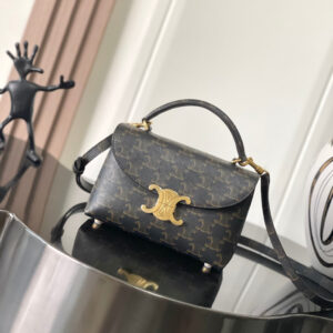 CELINE Teen Nino Logo-Print Leather Handbag