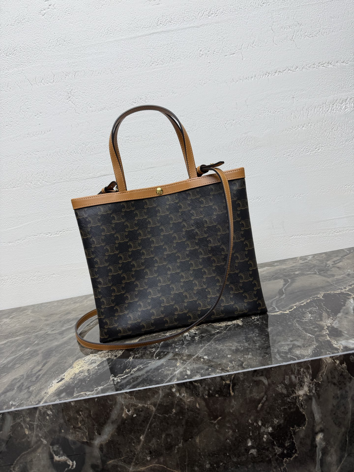 Celine Small Square Cabas Logo-Print Tote Bag