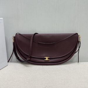 CELINE Half Moon Lambskin Shoulder Bag