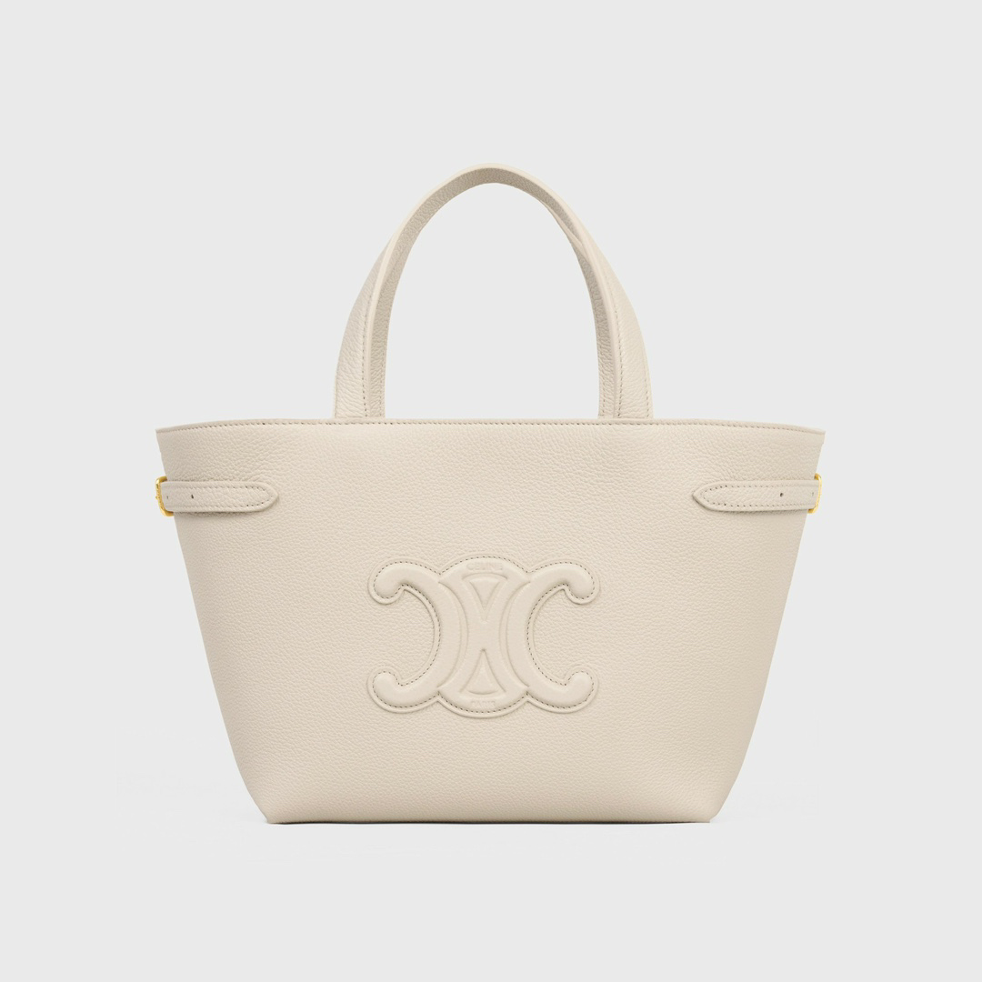 Cabas Anais Small Grained Calfskin Leather Tote Bag