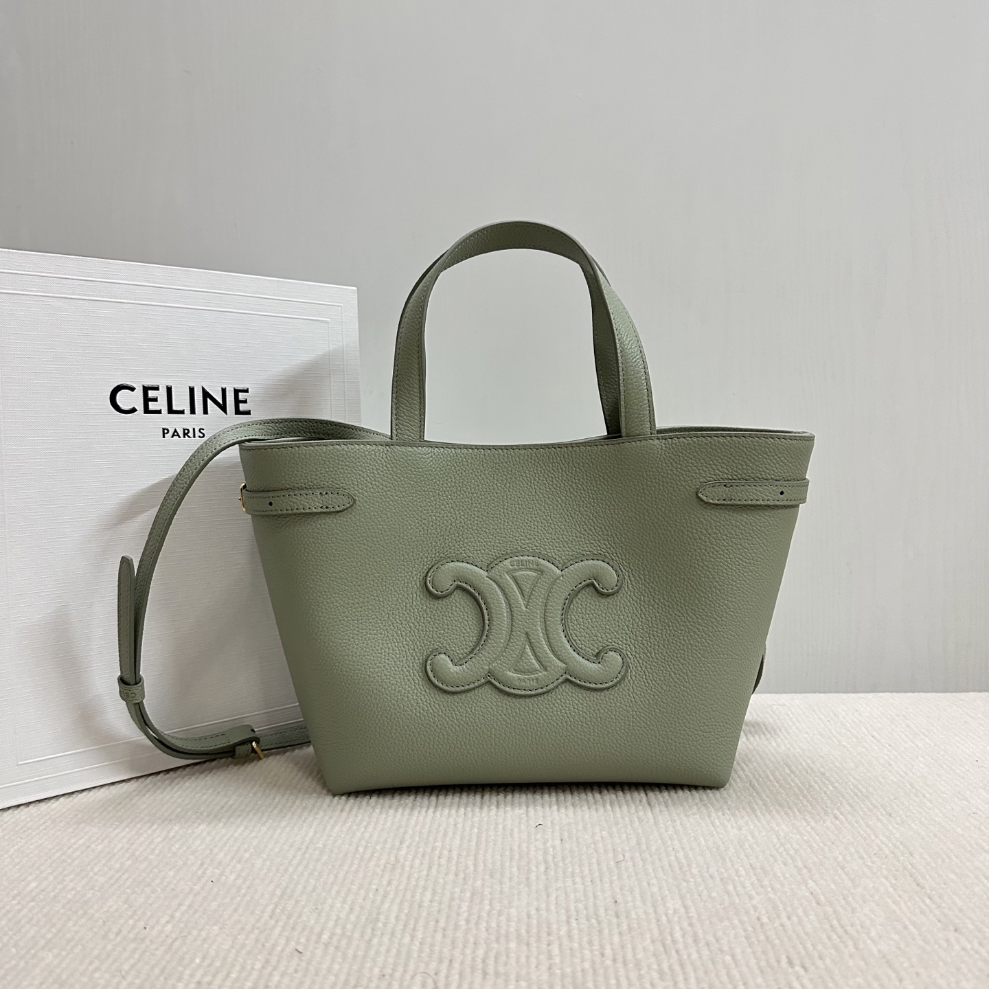 Cabas Anais Small Grained Calfskin Leather Tote Bag