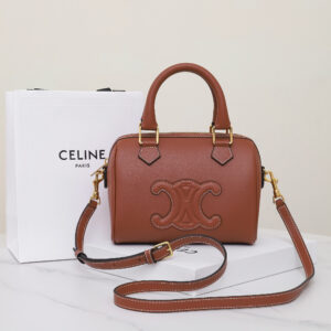 Leather Embossed Boston Barrel Handbag, Model 113773