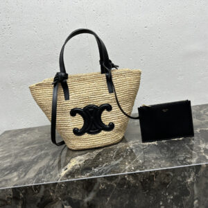 TEEN Soft Classic Woven Tote Bag with Leather Trim