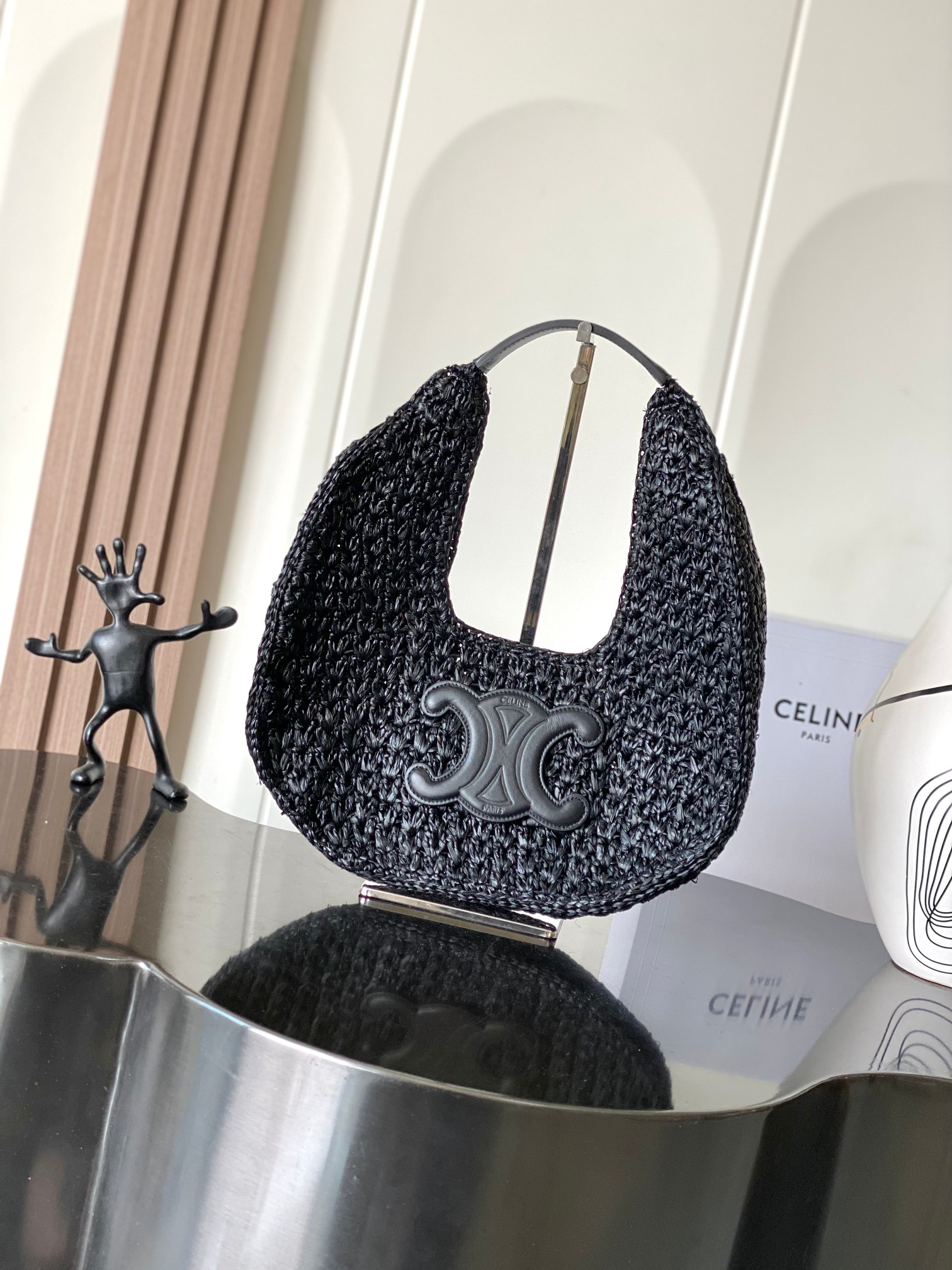 CELINE Classic Woven Hobo Shoulder Bag
