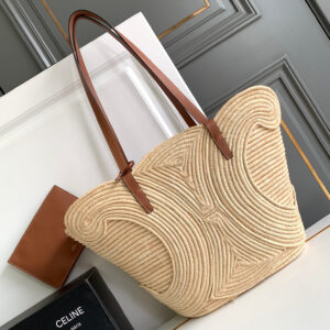 CELINE Medium Woven TRIOME Tote Bag
