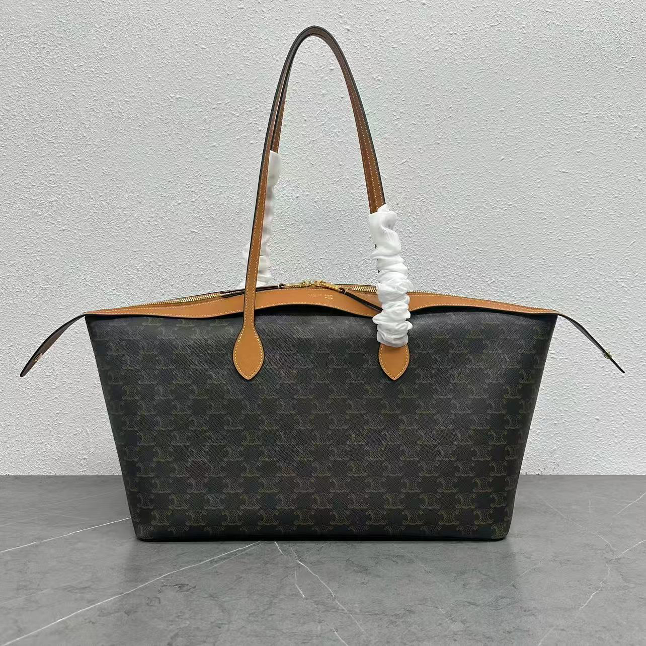 Celine Triomphe Canvas Duffle Travel Bag, Large