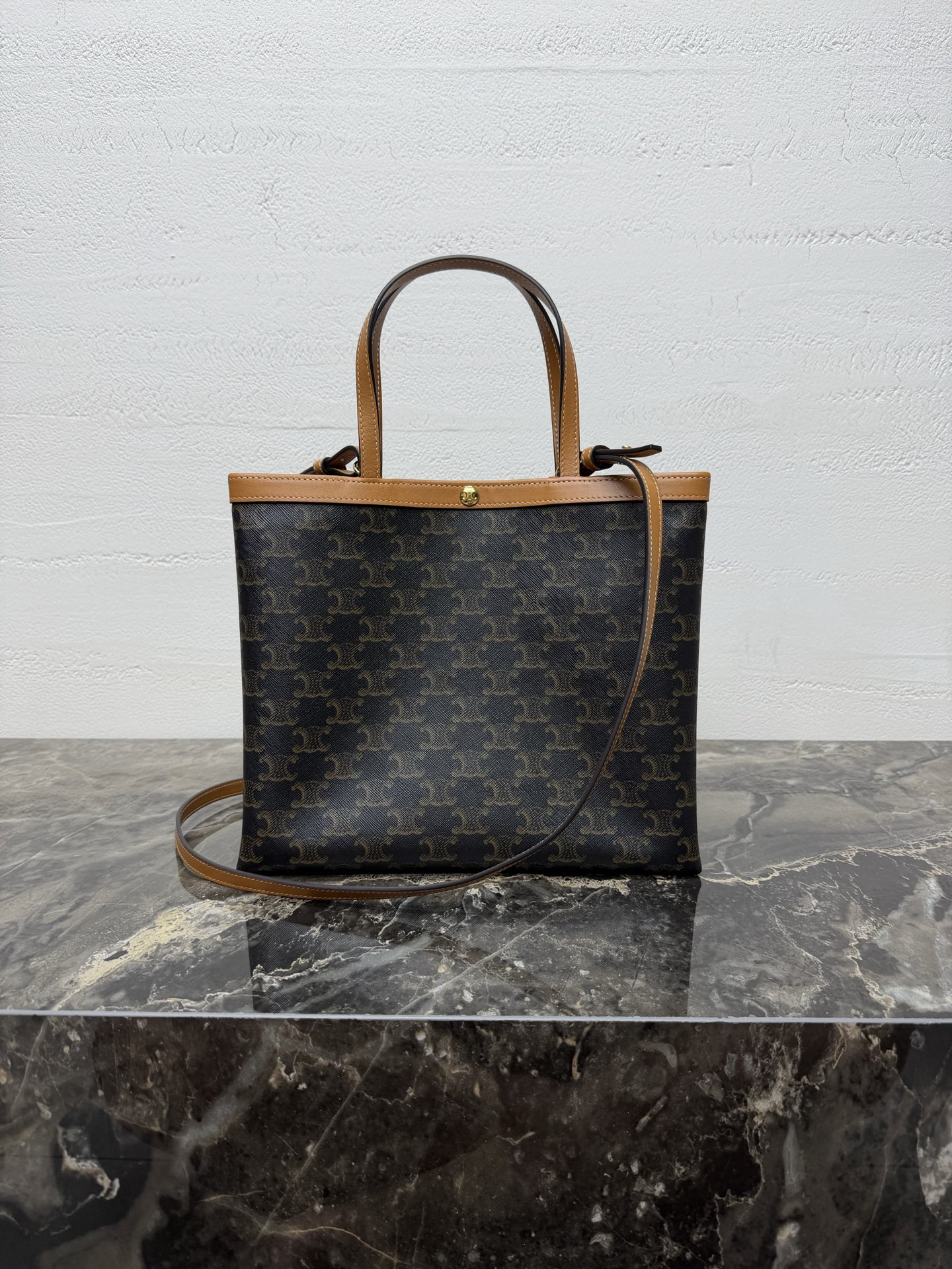 Small Square Cabas Logo-Print Handbag