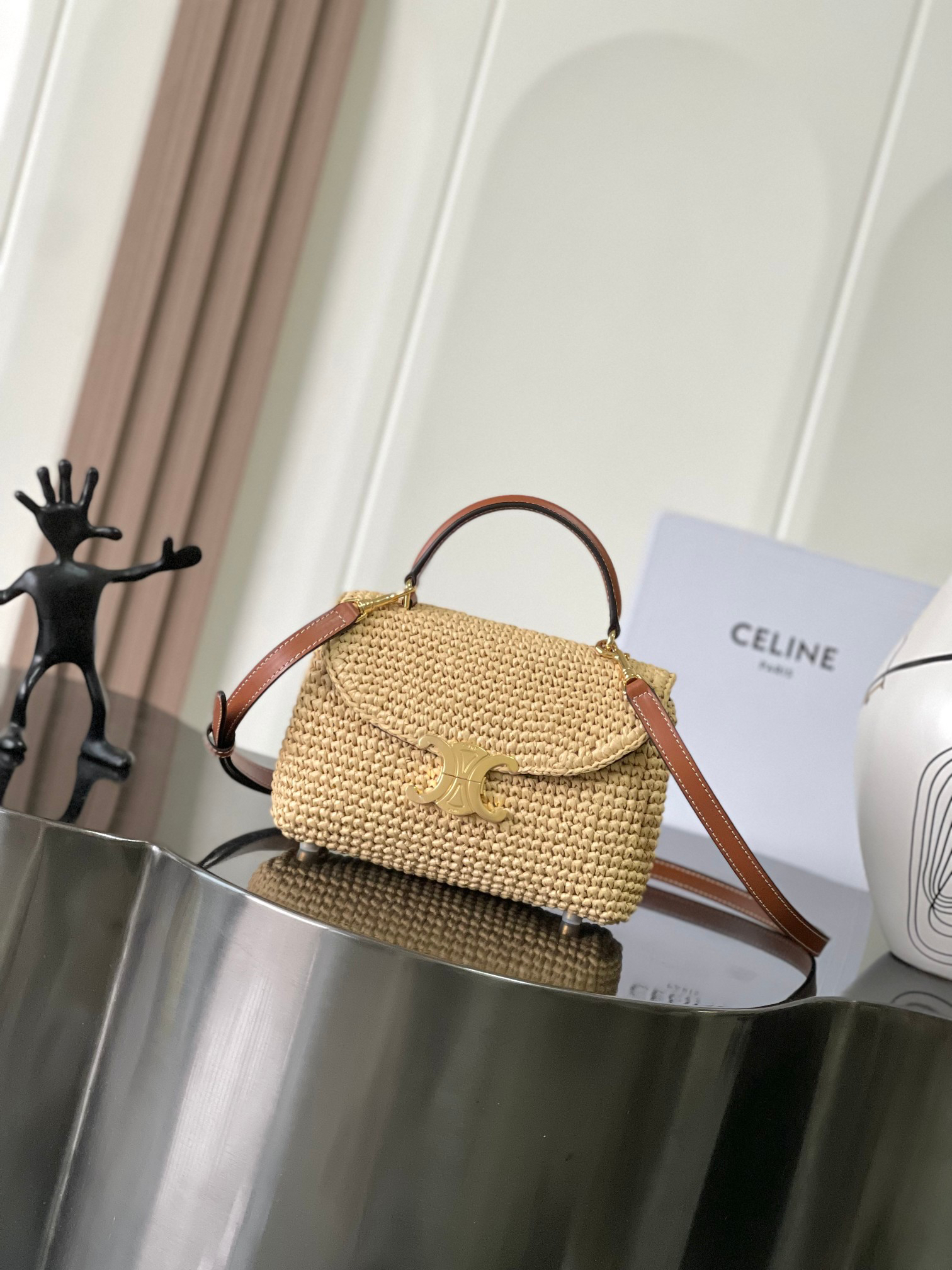 CELINE Teen Nino Woven Crossbody Bag