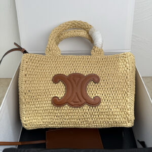 CELINE TCABAS THAIS Small Woven Tote Bag