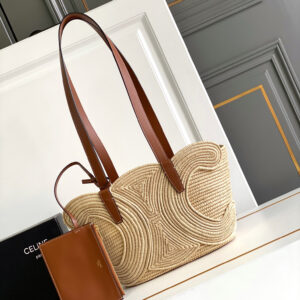 Celine Small Triomphe Woven Basket Tote Bag