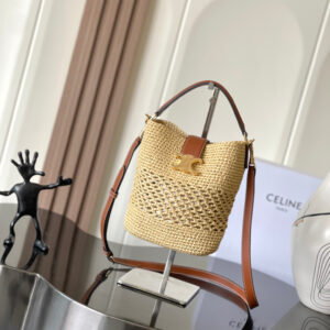 Celine Louise Small Woven Bucket Bag