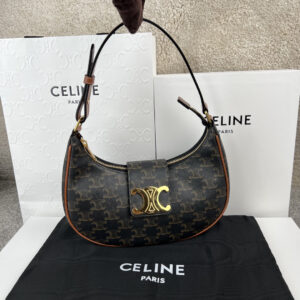 AVA TRIOME Logo-Print Calfskin Leather Shoulder Bag