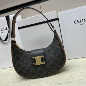 TRIOME AVA Canvas Logo-Print Leather Shoulder Bag