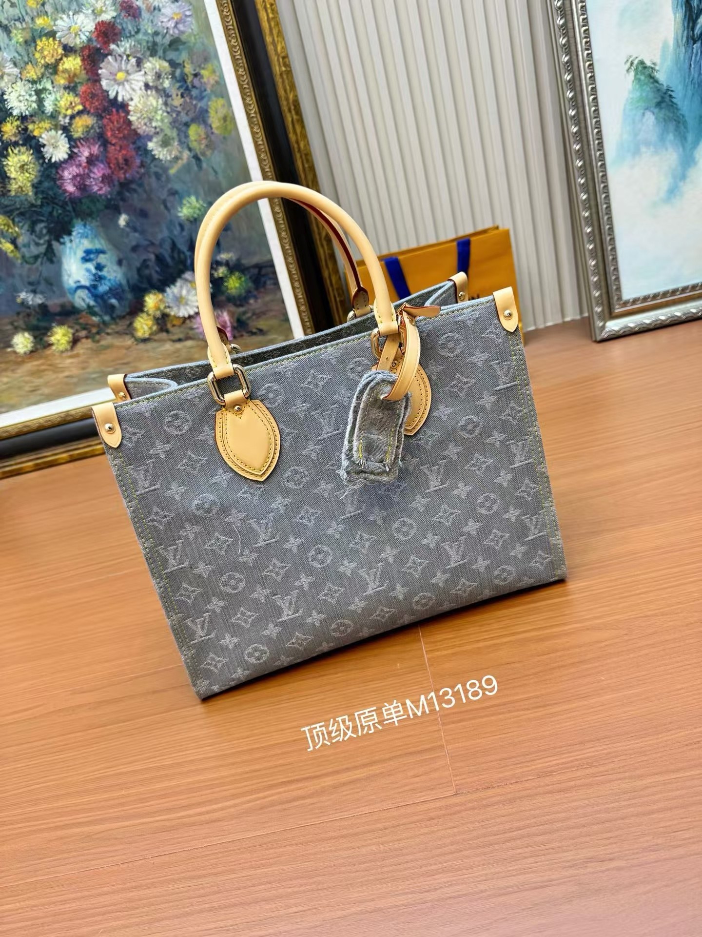 Louis Vuitton OnTheGo MM Monogram Denim Tote Bag