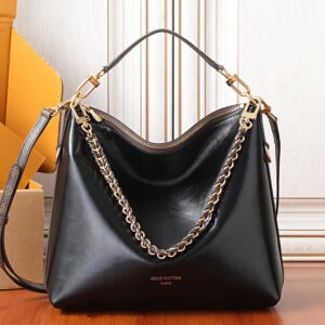 Multipass Handbag in Crackle Leather and Monogram Canvas