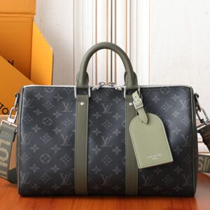 Louis Vuitton Keepall Bandoulière 35 Travel Bag in Monogram Eclipse Canvas