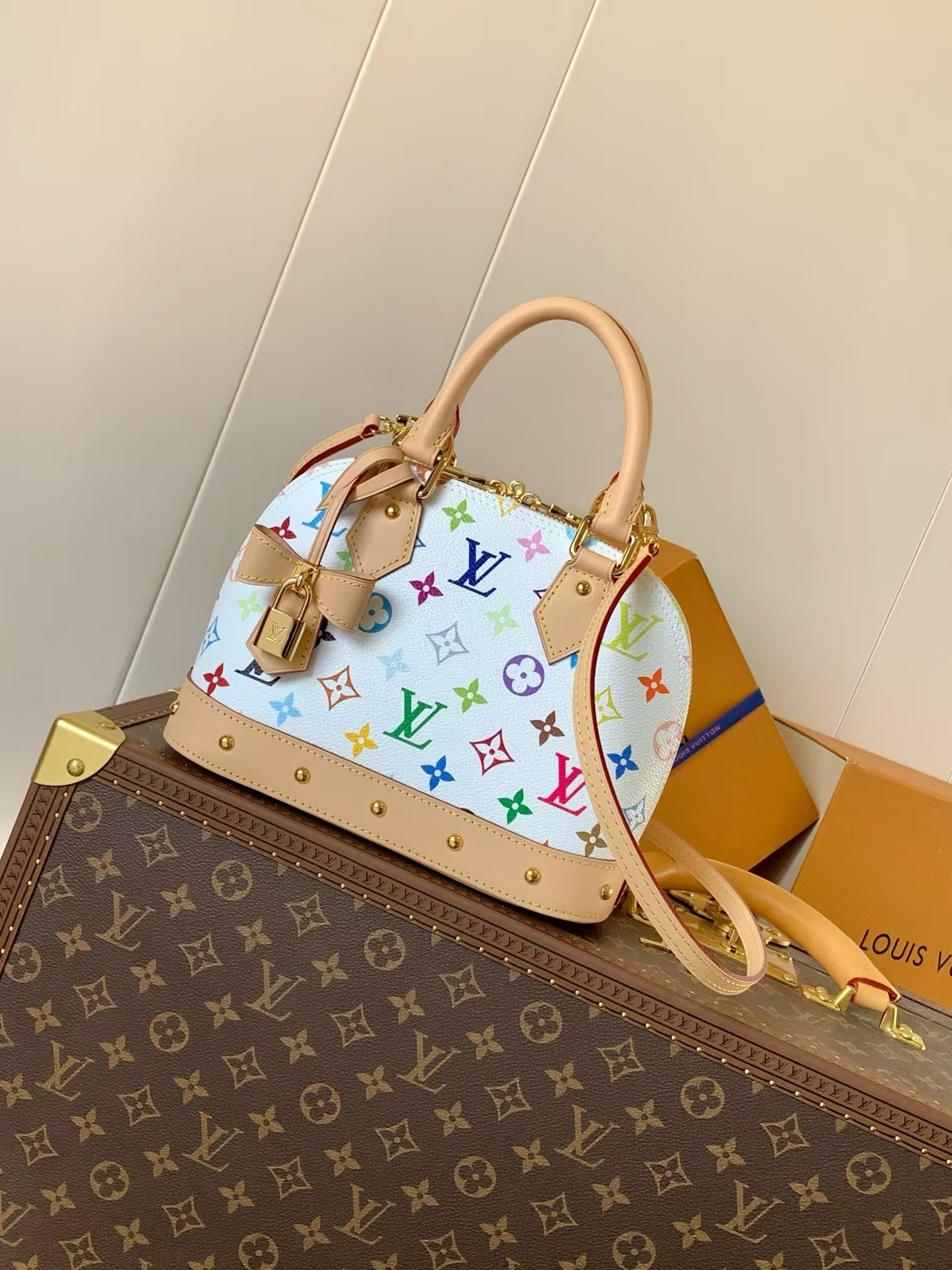 Louis Vuitton Alma BB Monogram Canvas Handbag - Takashi Murakami Collaboration
