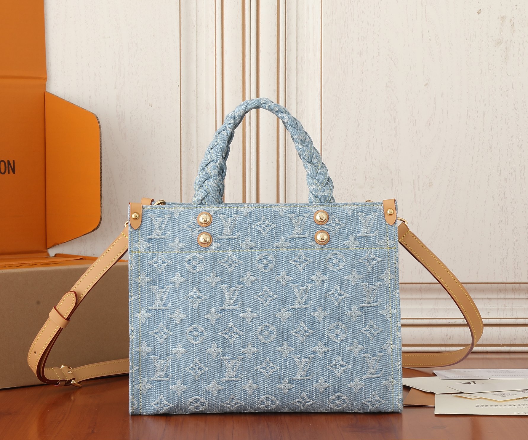 Let Go Small Monogram Denim Tote Bag