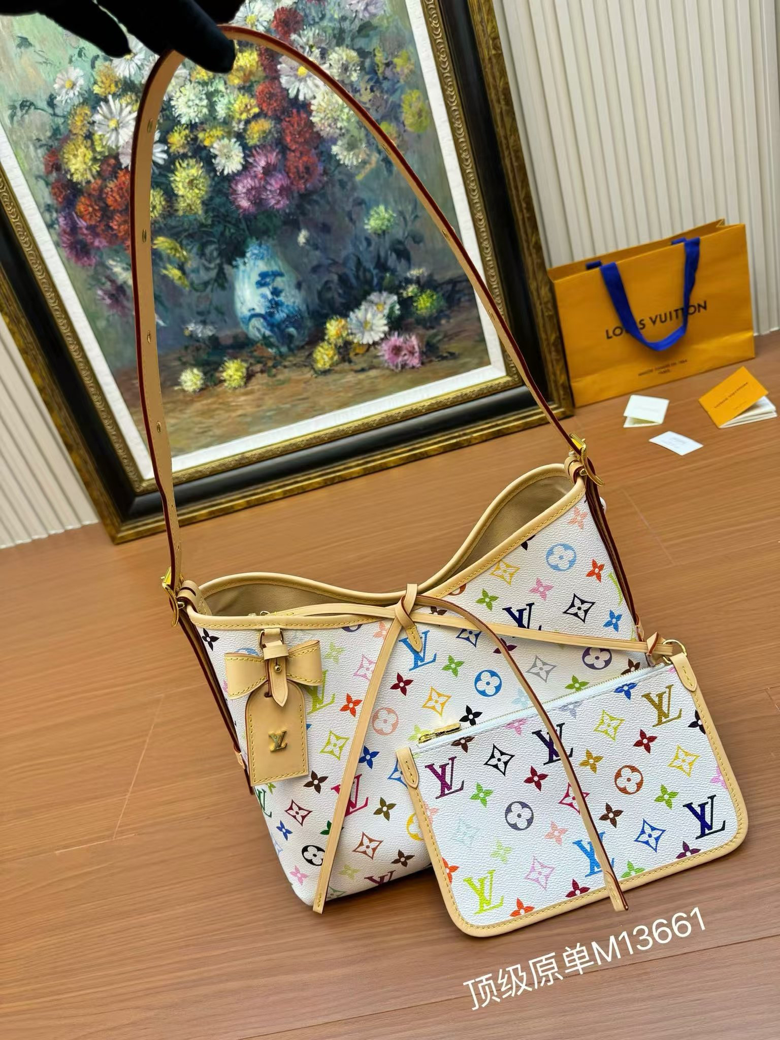 Louis Vuitton x Takashi Murakami CarryAll Small Handbag M13661