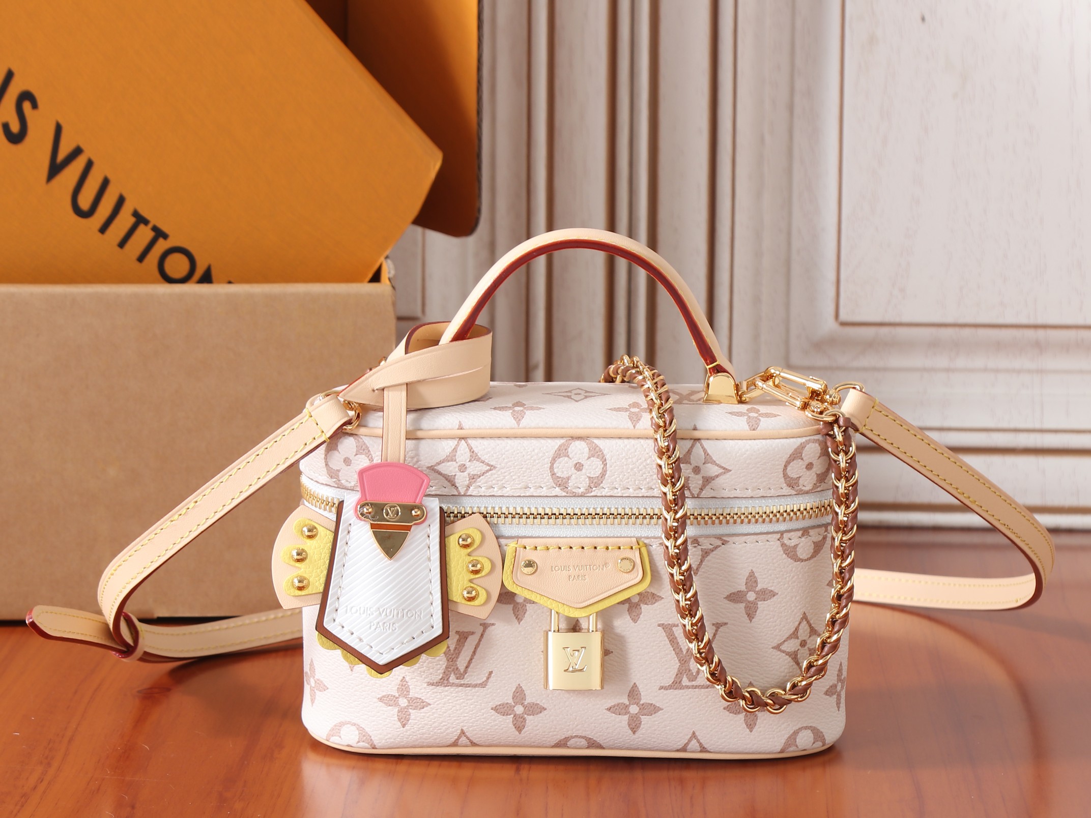 Louis Vuitton Vanity Chain Pouch in LV Crafty Monogram Dune