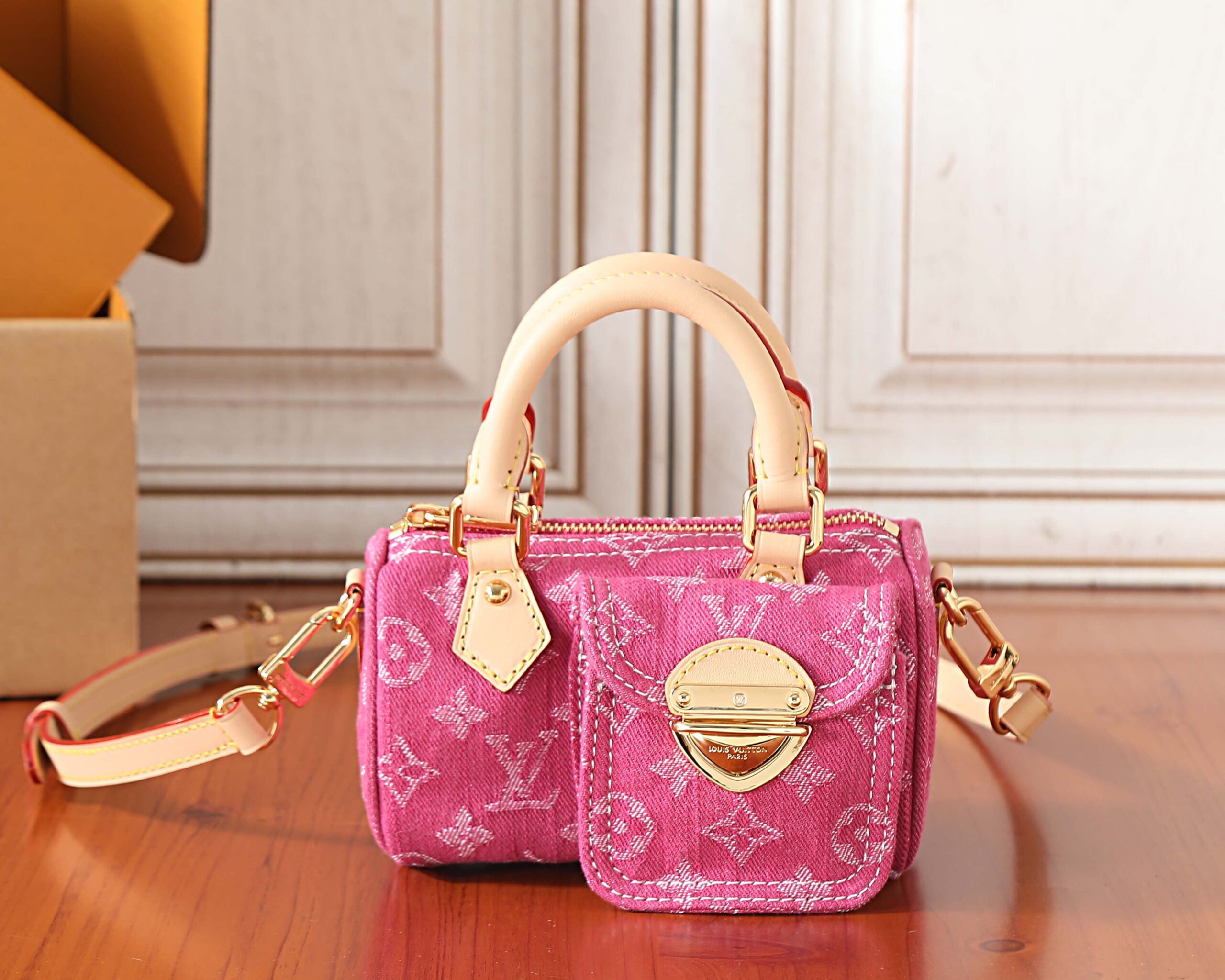 Louis Vuitton Nano Speedy Handbag in Denim