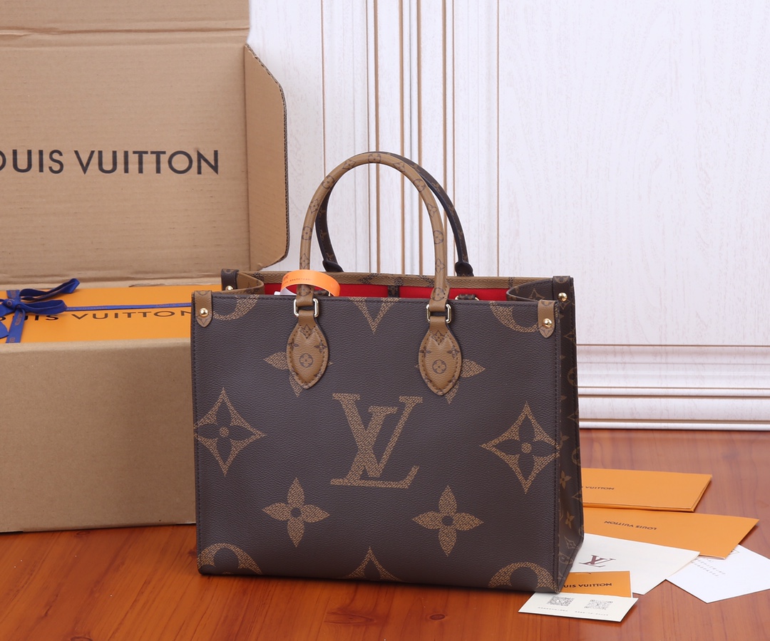 Louis Vuitton Onthego Medium Monogram Reverse Canvas Tote Bag