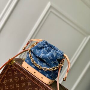 Louis Vuitton Nano Noé M83043 Denim Monogram Bucket Bag