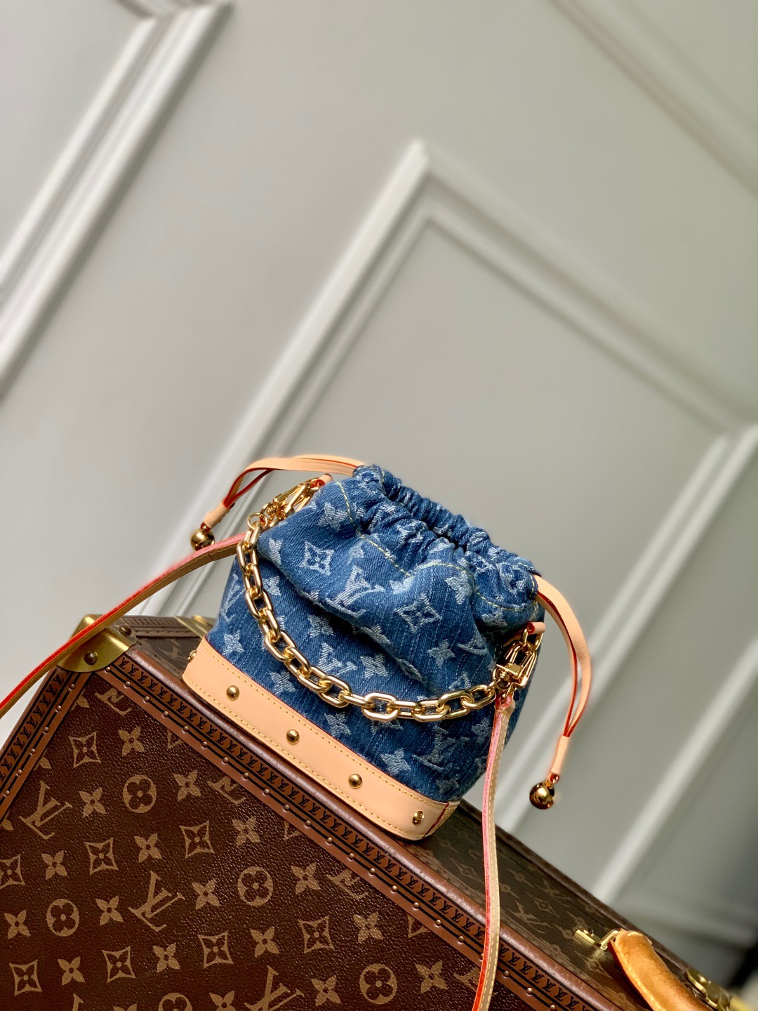 Louis Vuitton Nano Noé M83043 Denim Monogram Bucket Bag