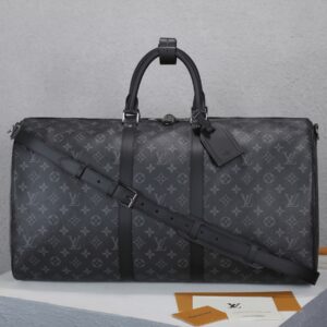 Louis Vuitton Keepall 55 Travel Bag in Monogram Eclipse Canvas