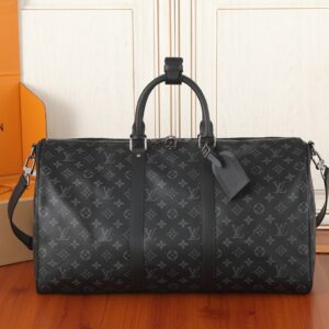 Louis Vuitton Keepall 50 Travel Bag in Monogram Eclipse Canvas
