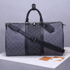 Keepall Bandoulière 50 Travel Bag in Monogram Eclipse Reverse Canvas